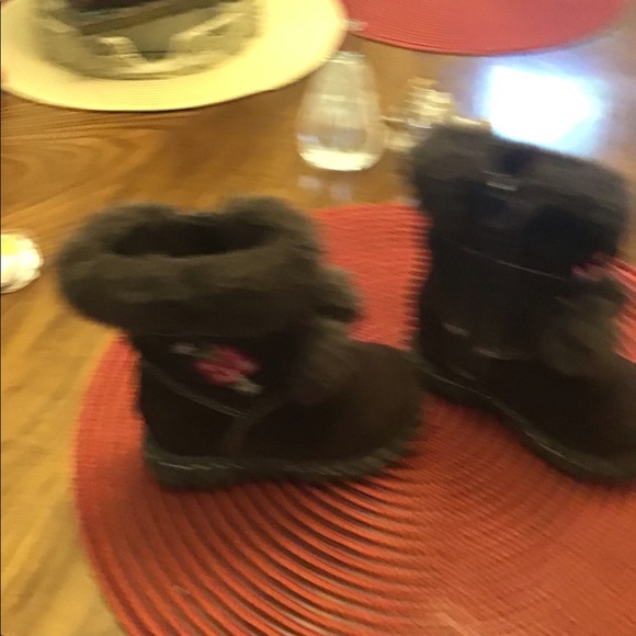 Arizona brown suede boots with pompous size 5 suede flowers warm school … - Picture 4 of 12